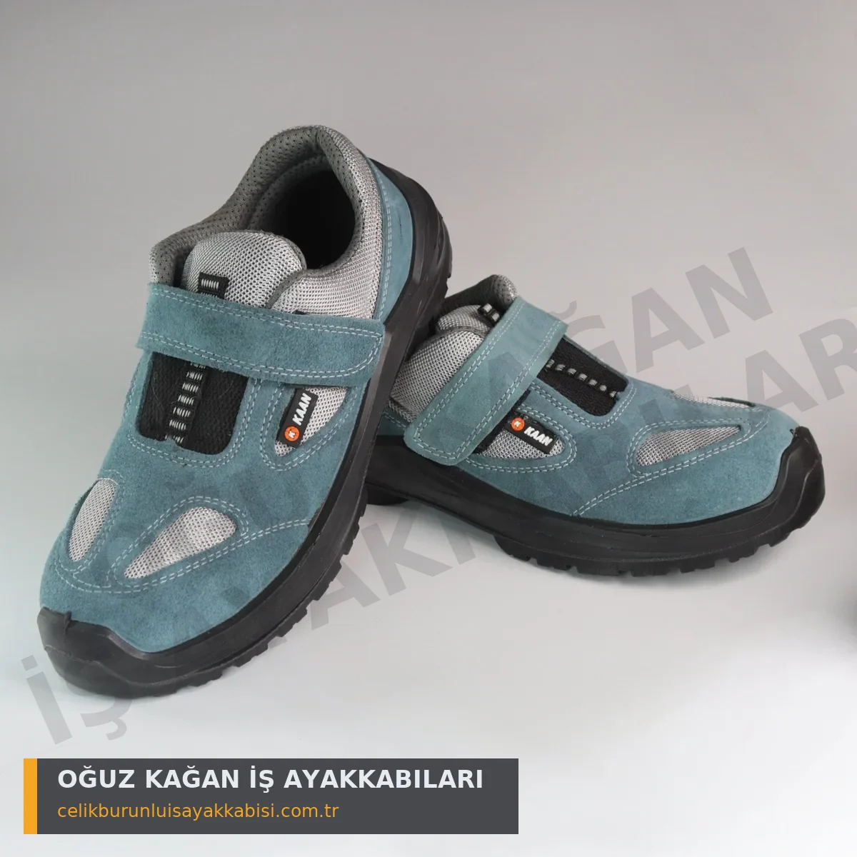 Teknik Sınıf İş Ayakkabısı — S1 İş Ayakkabısı - KAAN marka mavi süet, çift yandan görünüm